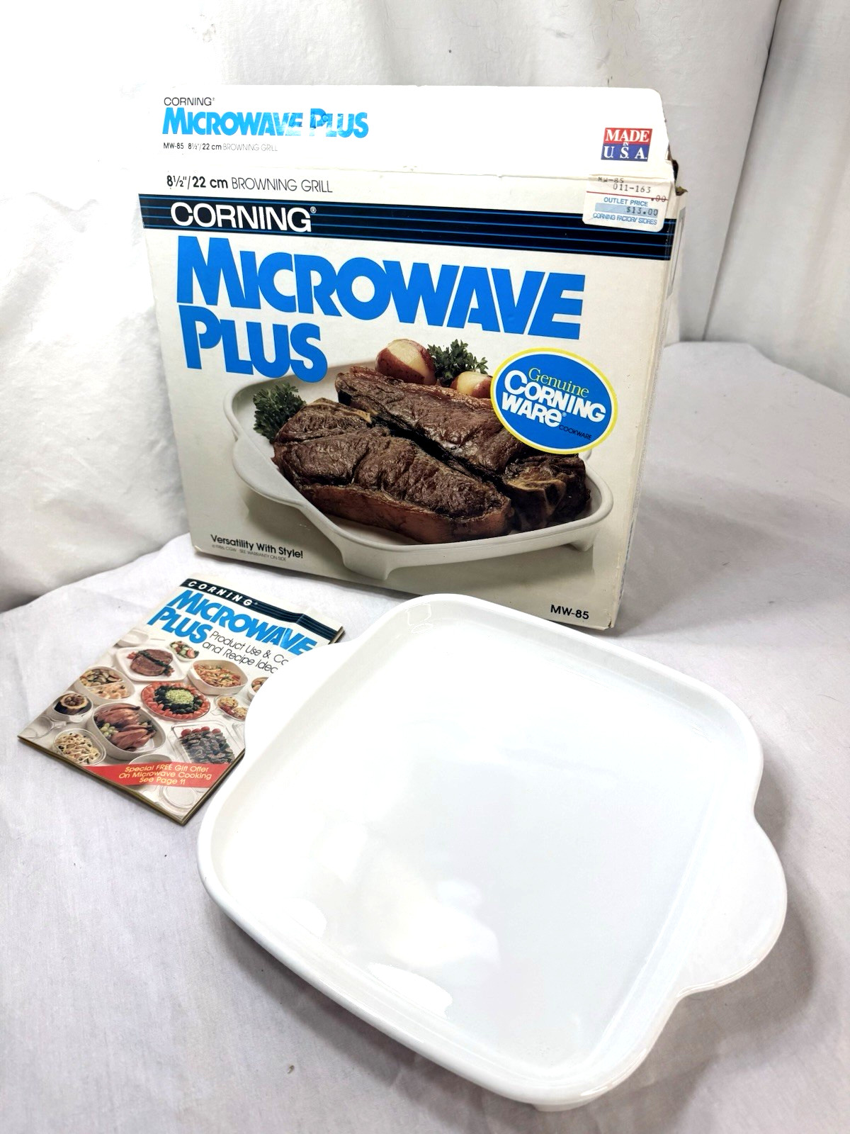 Corning Ware Microwave Plus MW-85 Footed Baking Roasting Dish 8.5″ Square Pan FS