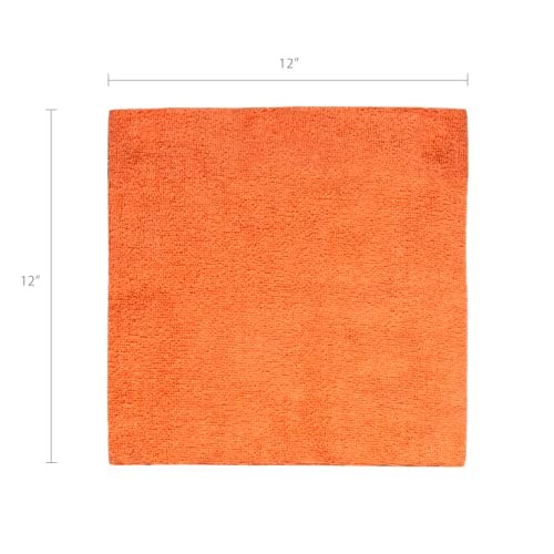 200GSM Microfiber Cleaning and Drying Cloths with Dispenser 12 x 12 in Orange