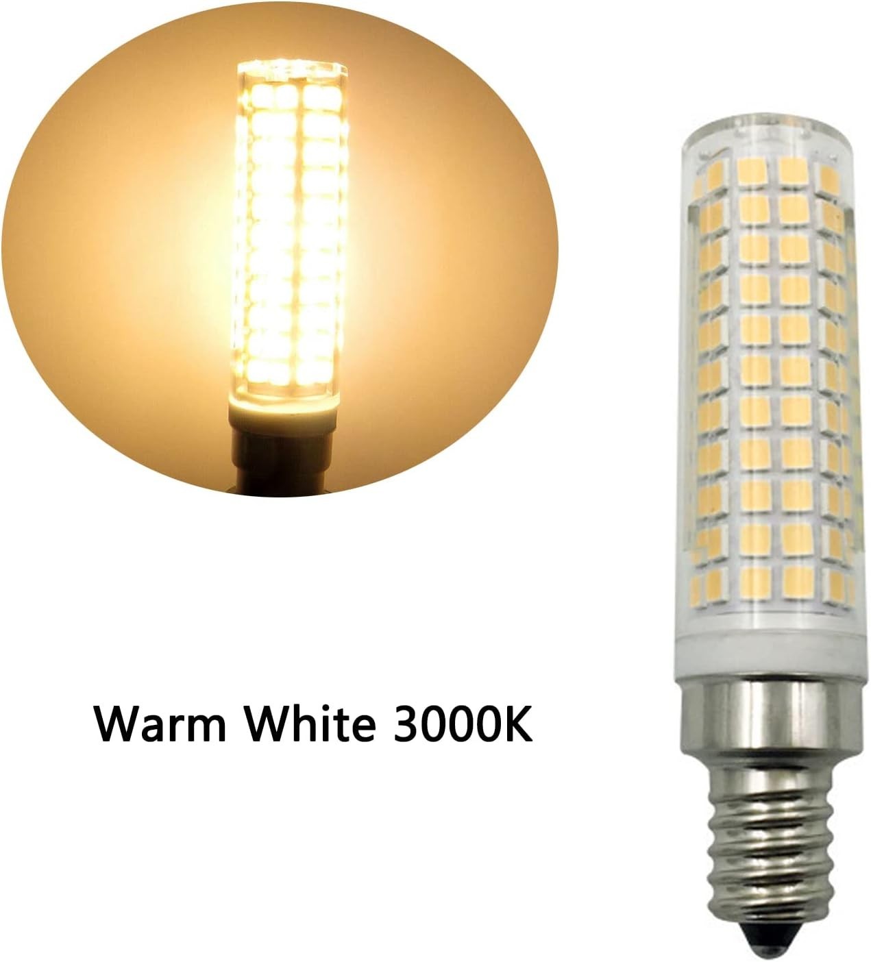15W E12 LED Corn Bulb Dimmable 136 Leds 2835 SMD 120 Watt Equivalent 1500LM Warm