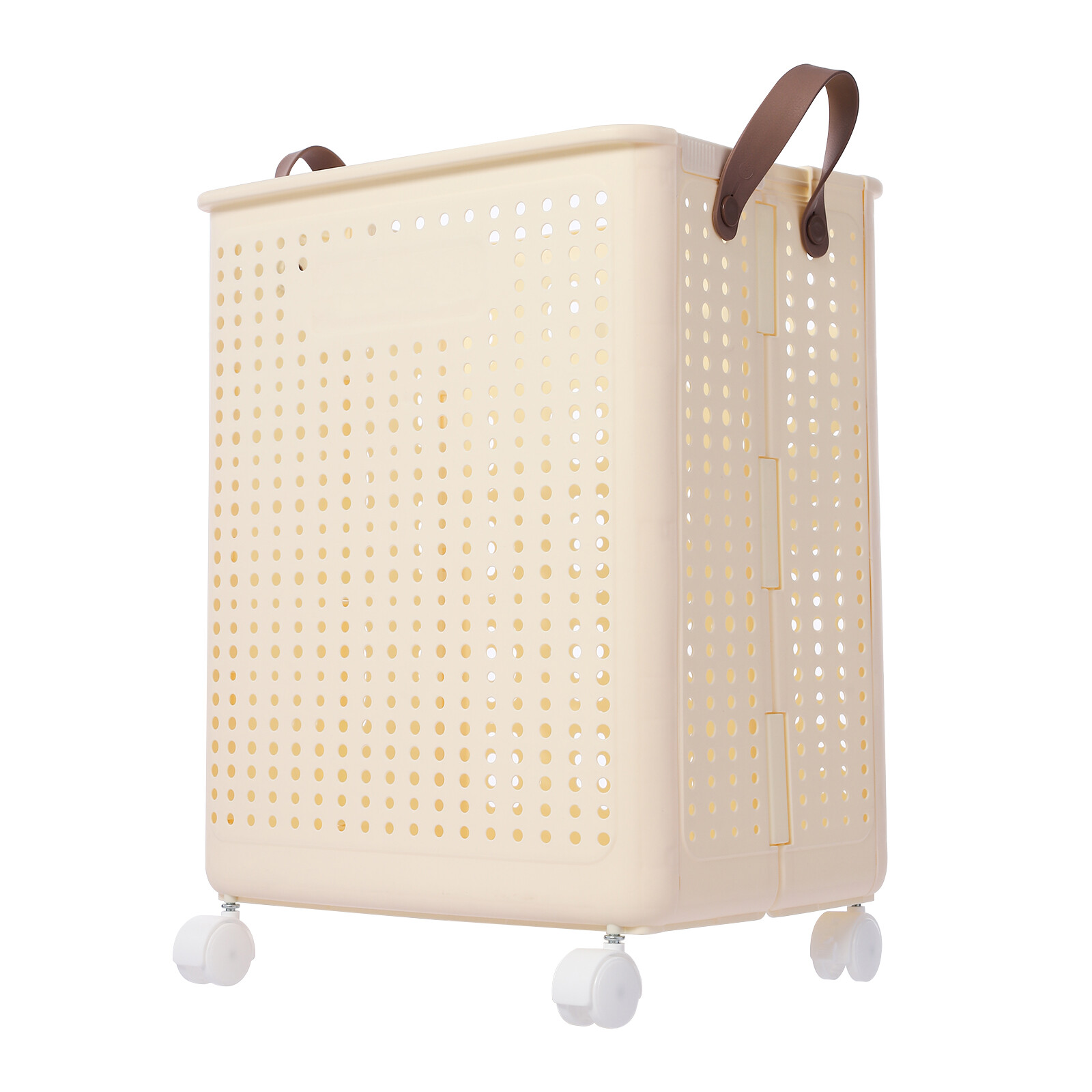 Collapsible Laundry Hamper With Wheels – Foldable 66 lb Capacity Ventilated