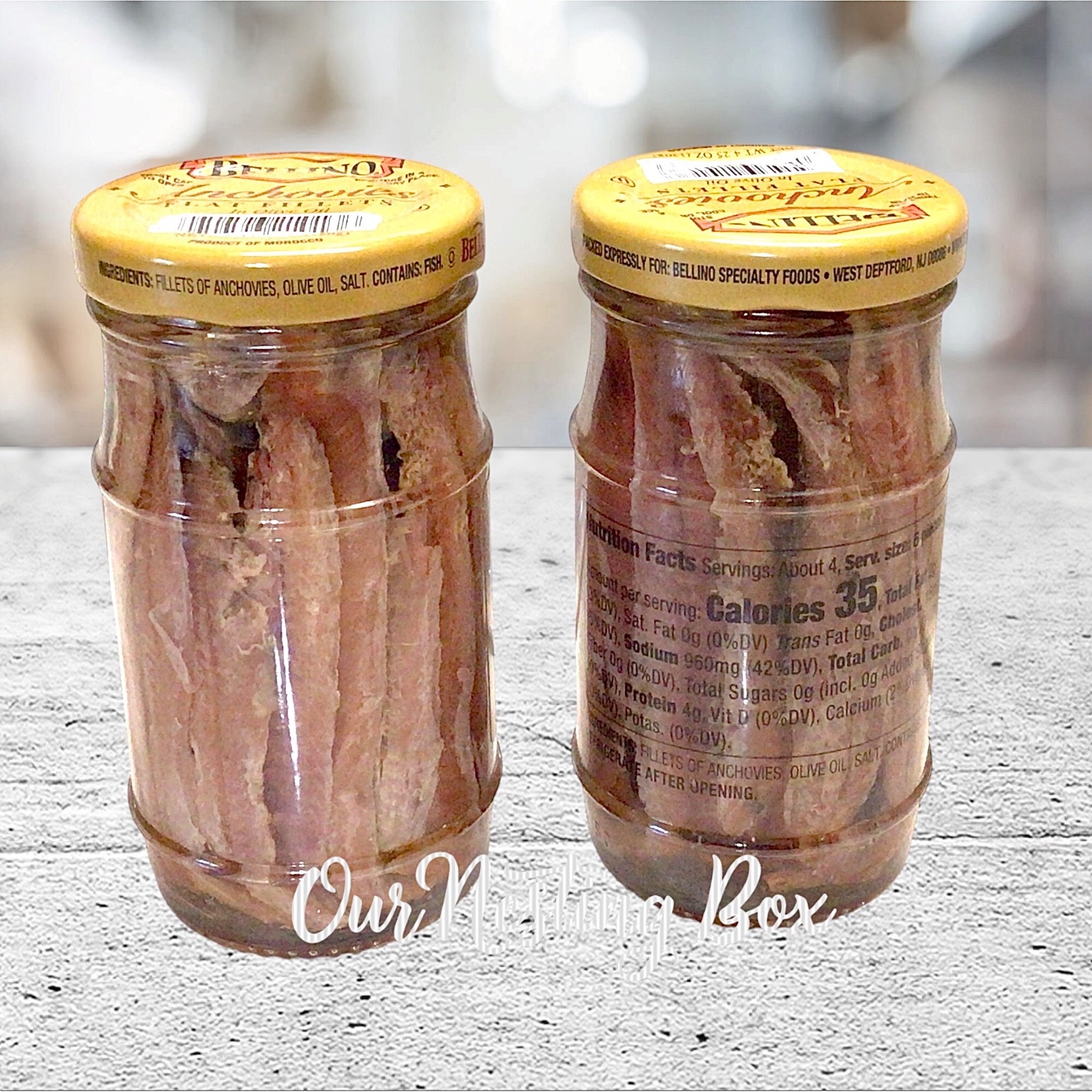 2 Bellino Jarred Filet of Anchovies, in Olive Oil & Salt, 4.25 Oz