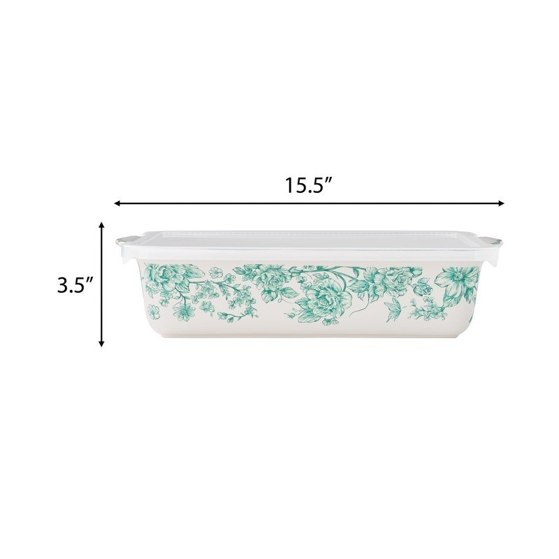 Rectangular Stoneware Baking Dish W/ Lid Oven Safe Dishwasher Safe Non-Stick New
