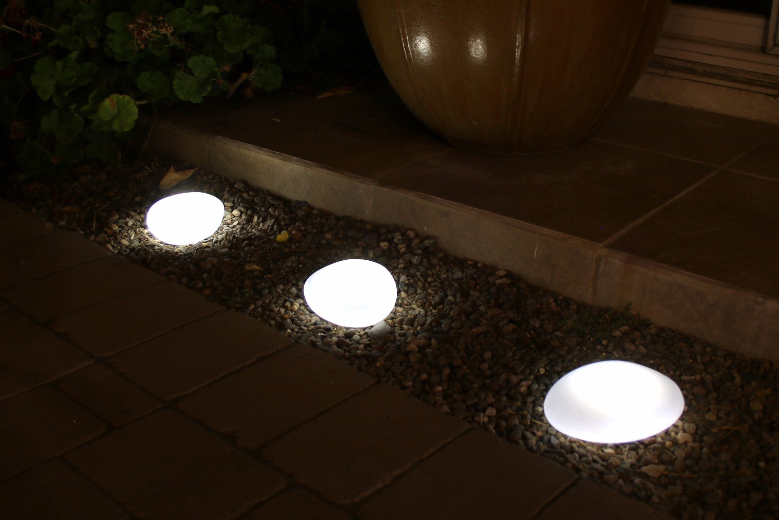 Solar Path Stones – Waterproof Solar Garden Path Stone Markers – Set of 3 Stones