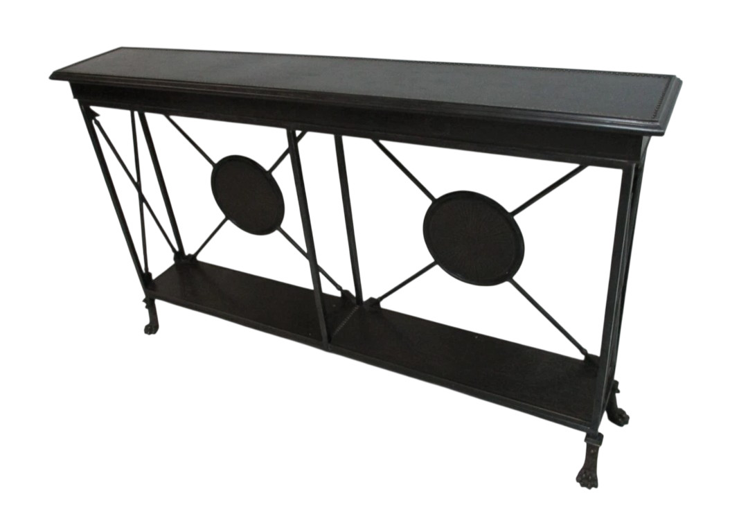 Labarge Hall Console Table Tin Bronze Wrought Iron French Empire