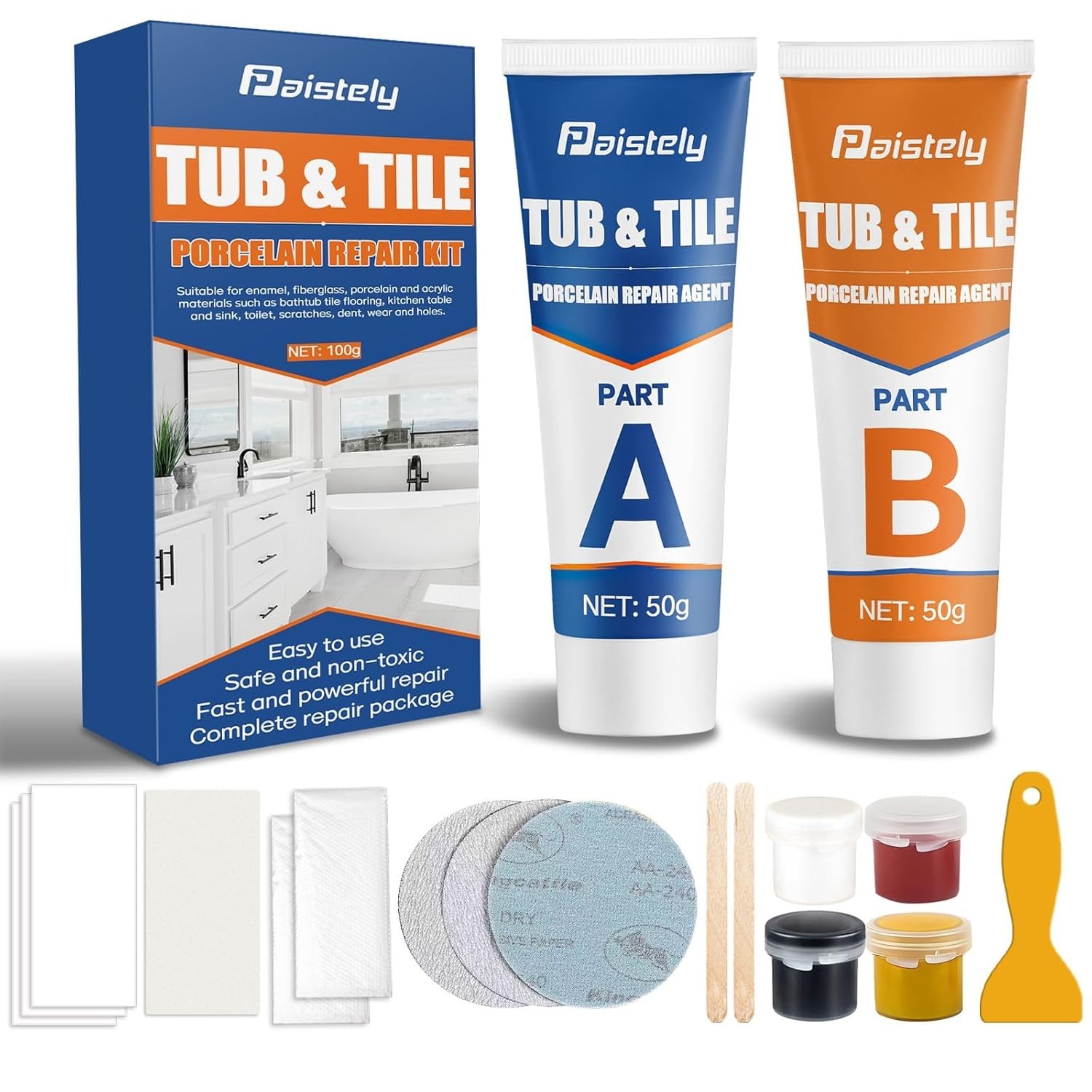 Tub Repair Kit, Shower Repair Kit, Super Strong and Waterproof Fiberglass Tub Re