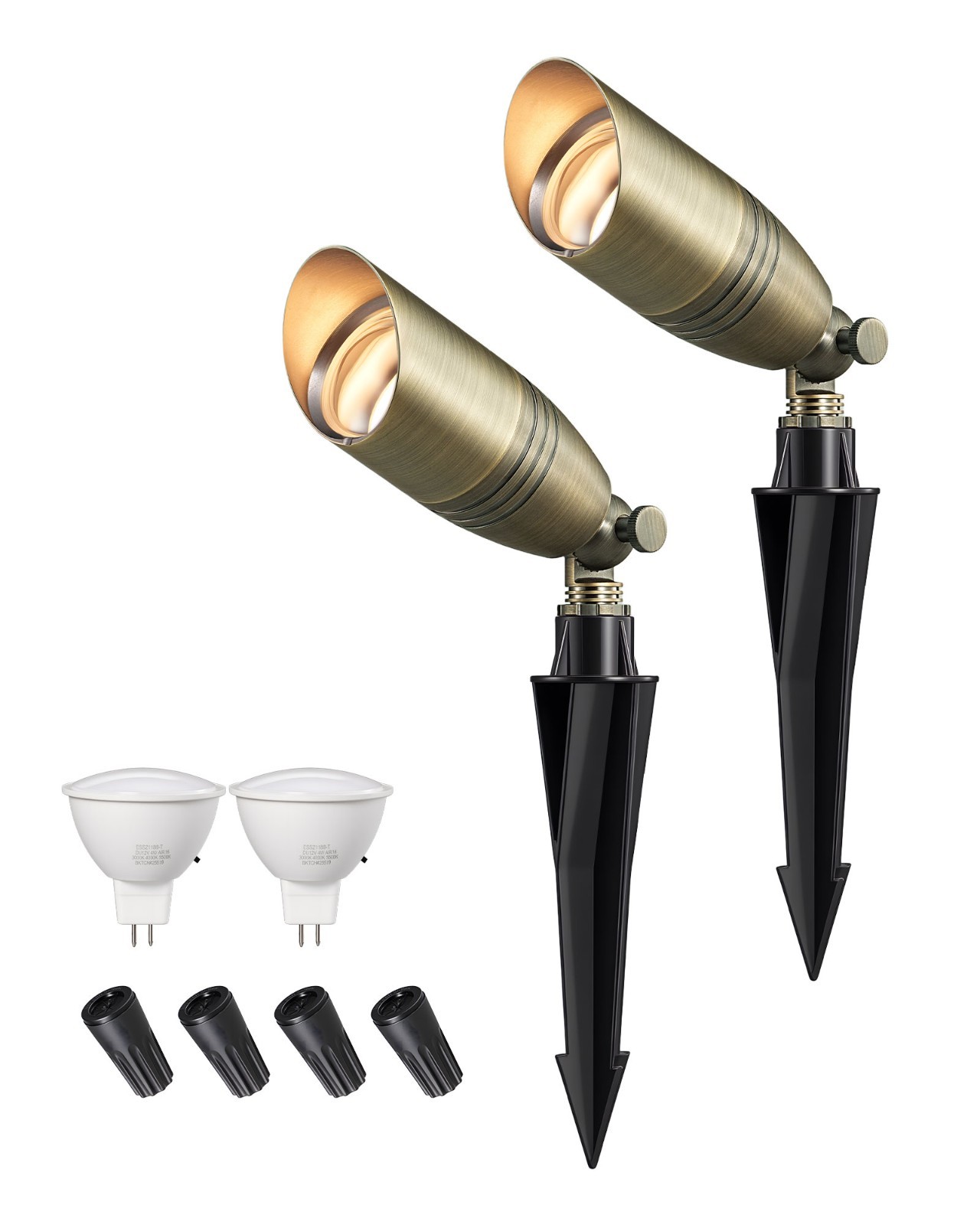 EDISHINE Solid Brass Outdoor Landscape Spotlights, 12V LED Low Voltage Landscape