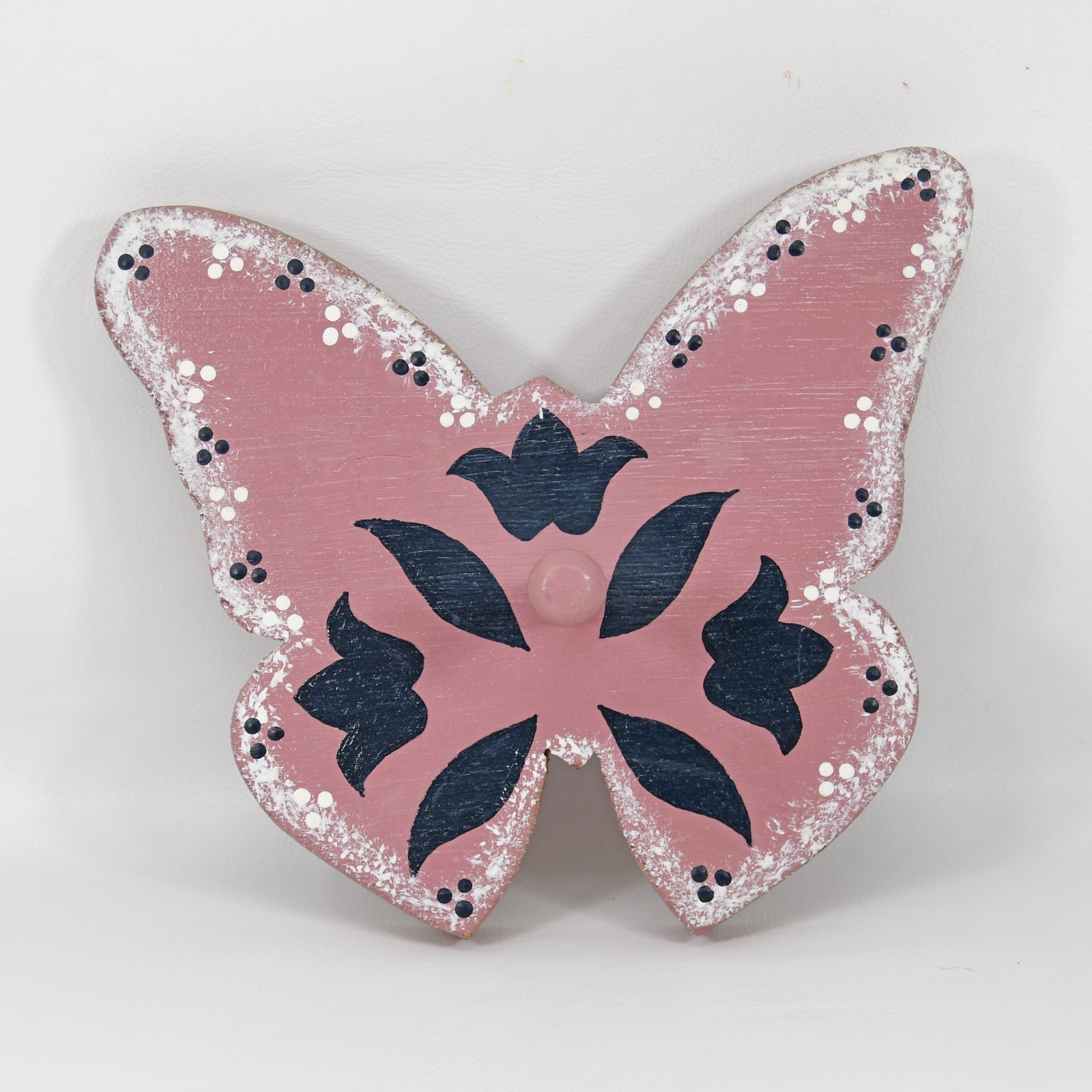 VTG Wood Wall Peg Hat Rack Painted Butterfly Country Granny Core Farmhouse 1980s