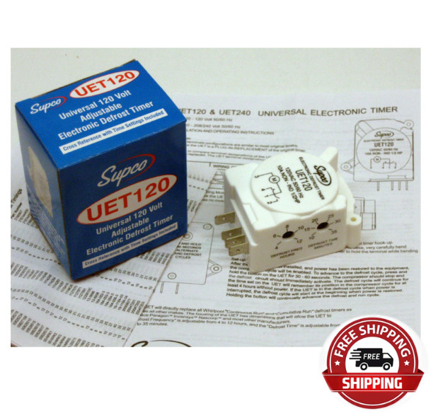 Universal Defrost Timer Control 120V Electronic – SUPCO UET120 Refrigerator