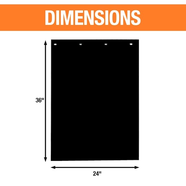 Buyers Products Rc36ppbpkgd Mudflaps, 36 In X 24 In, Polymer, Black, 1 Pr