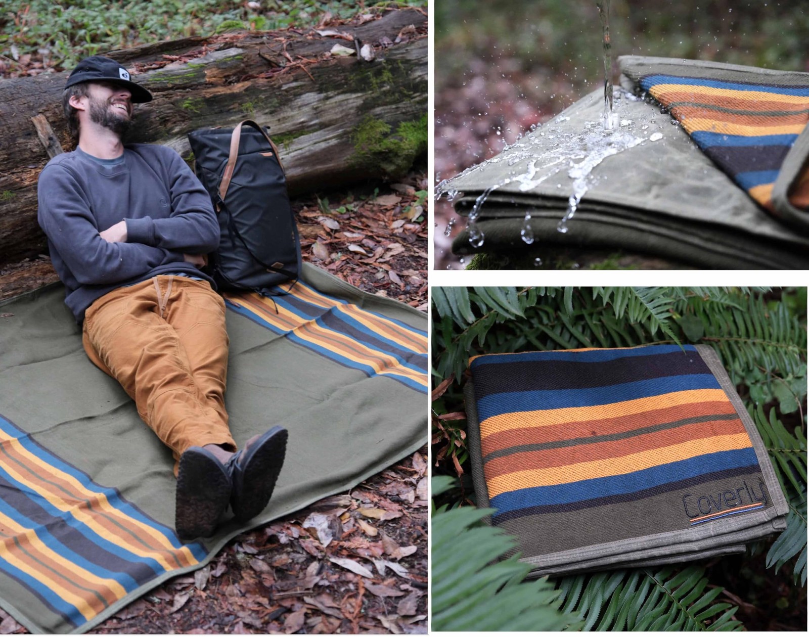 Waxed Canvas Camping Blanket & Bedroll – Waterproof Canvas Blanket, Oilskin O…