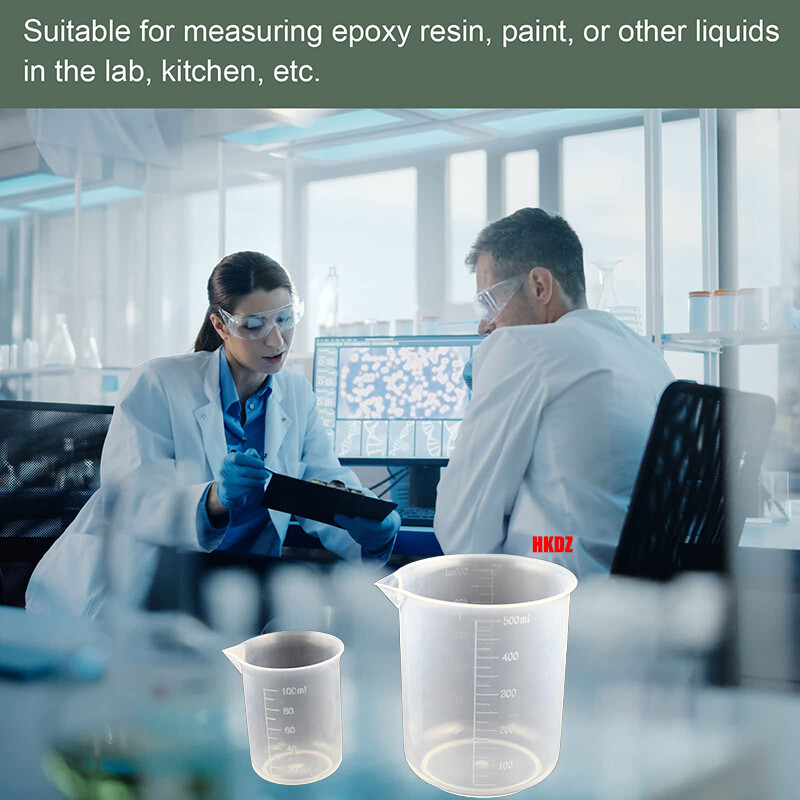 20-500ml Small Plastic Measuring Cup Transparent Jug Pour Spout Lab Beaker Tool