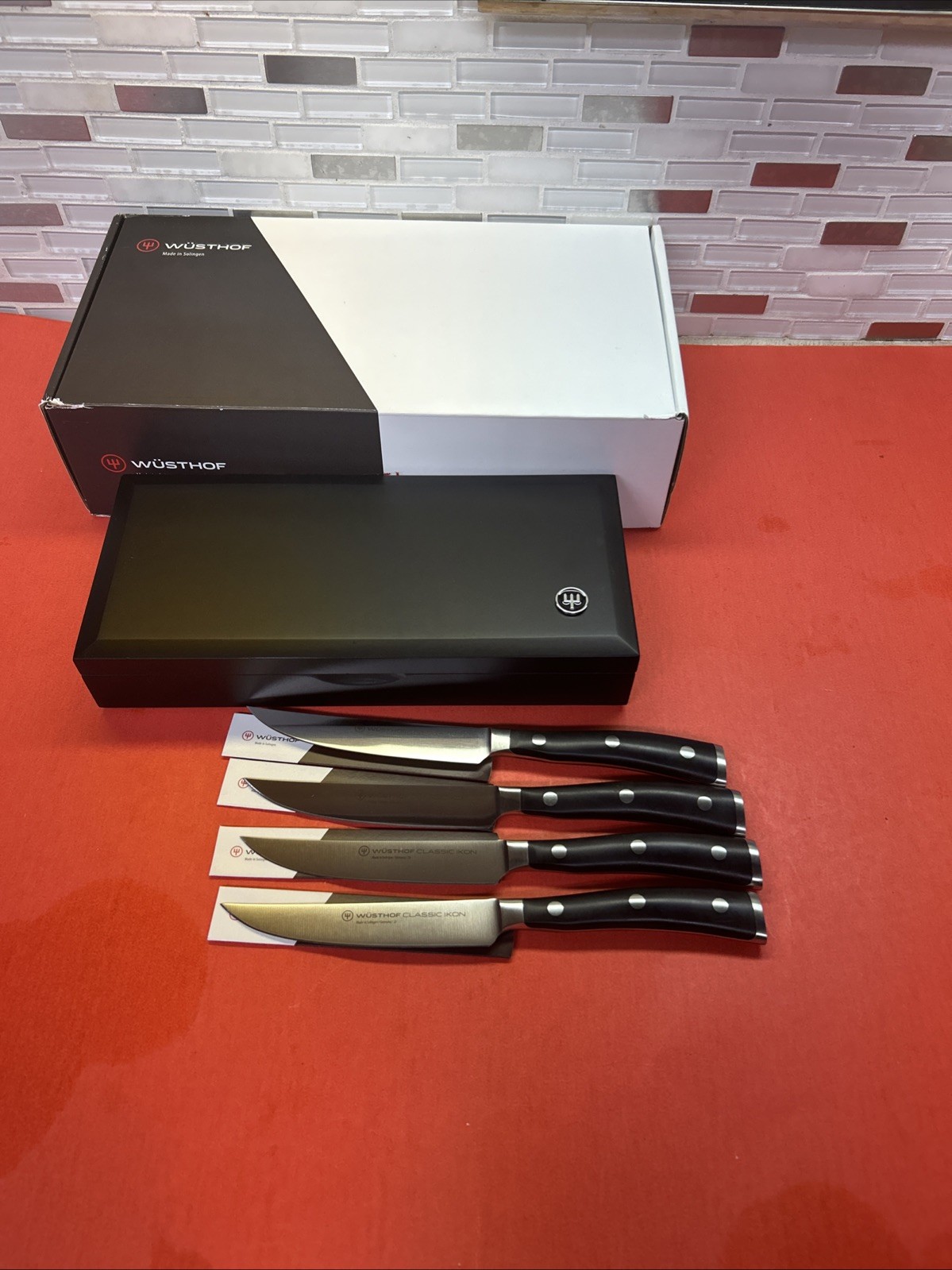 Wusthof Classic Ikon Four Piece Steak Knife Set W/Presentation Box