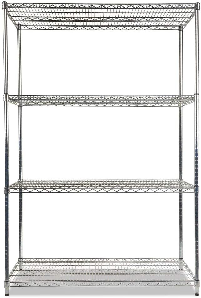 ALE Industrial Heavy-Duty Wire Shelving Starter Kit 4-Shelf 48w x 24d x 72h