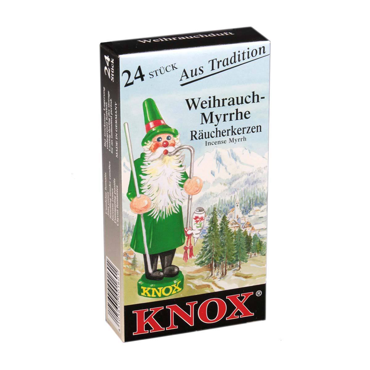 KNOX Myrrh Scent German Cone Incense 24/box – Medium 1.1 Inch (28mm) Tall