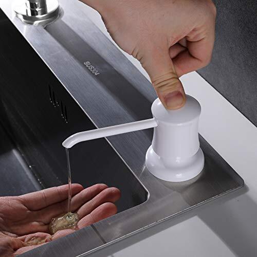 Soap Dispenser for Kitchen Sink White, Built-in and Refill-from-Top Design with
