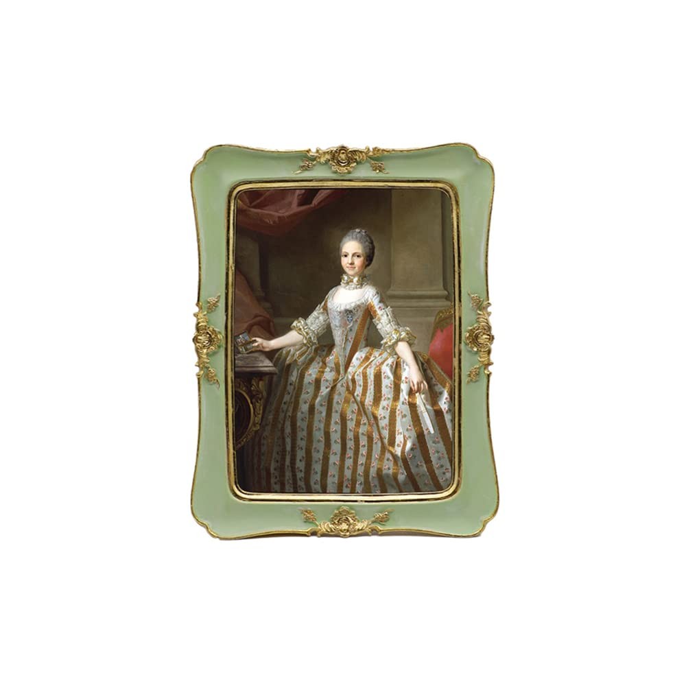 Vintage 2.5×3.5 Picture Frame, Mini Antique Green Gold Frame