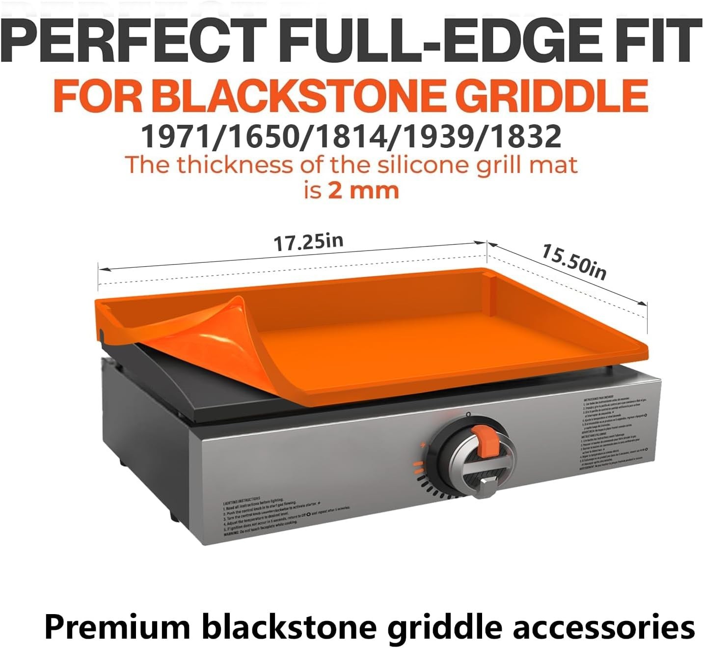 Upgraded Extra-Thick Silicone Griddle Mat for Blackstone Grill Full-Wrap