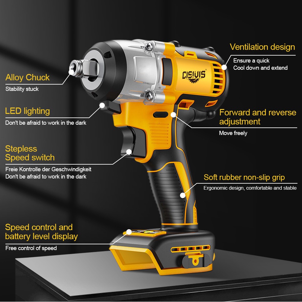 For Dewalt 20V Battery 1/2″ Brushless Cordless Impact Wrench