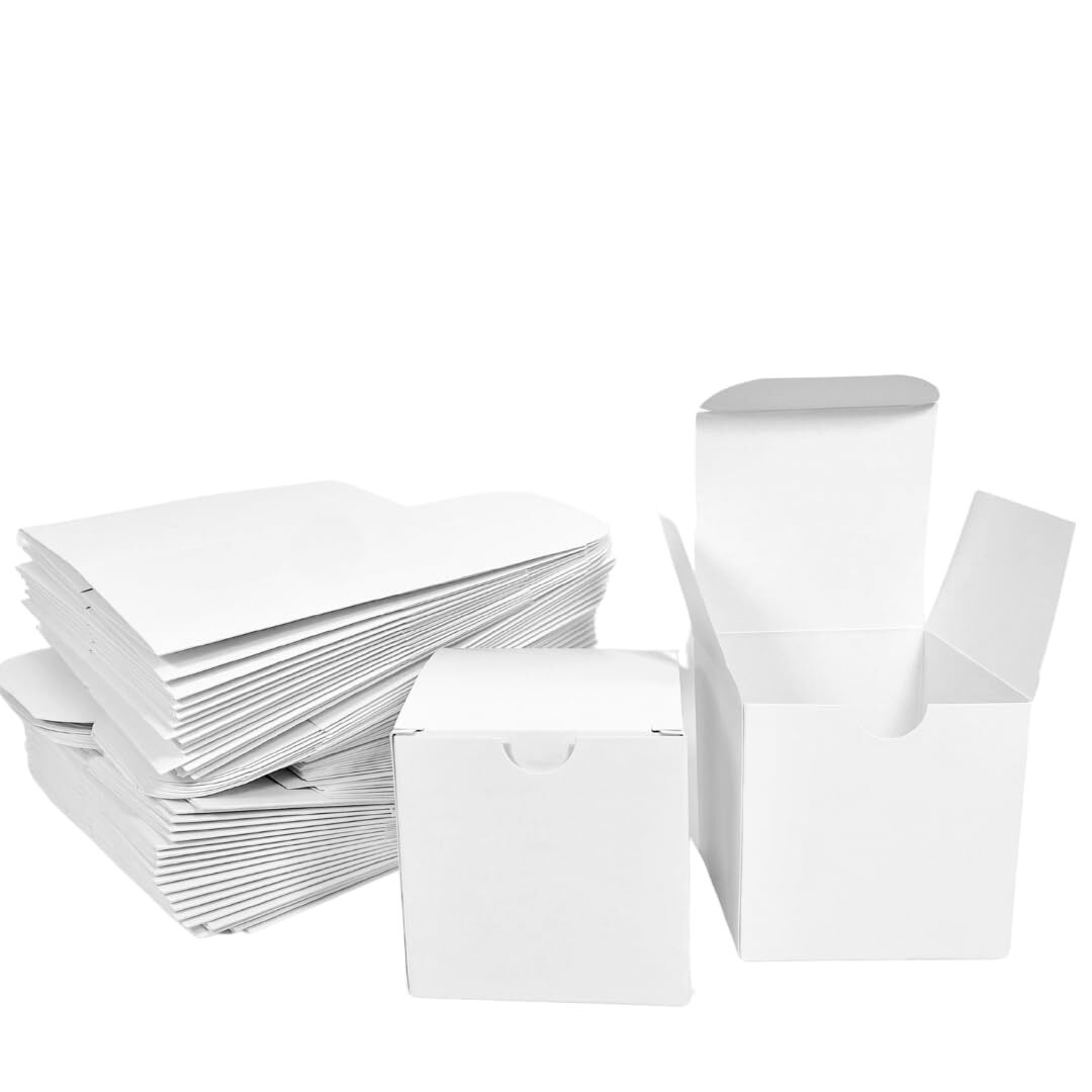 100 pack White Boxes 3x3x3 Inches Gift Boxes with Lids Small Cardboard boxes …