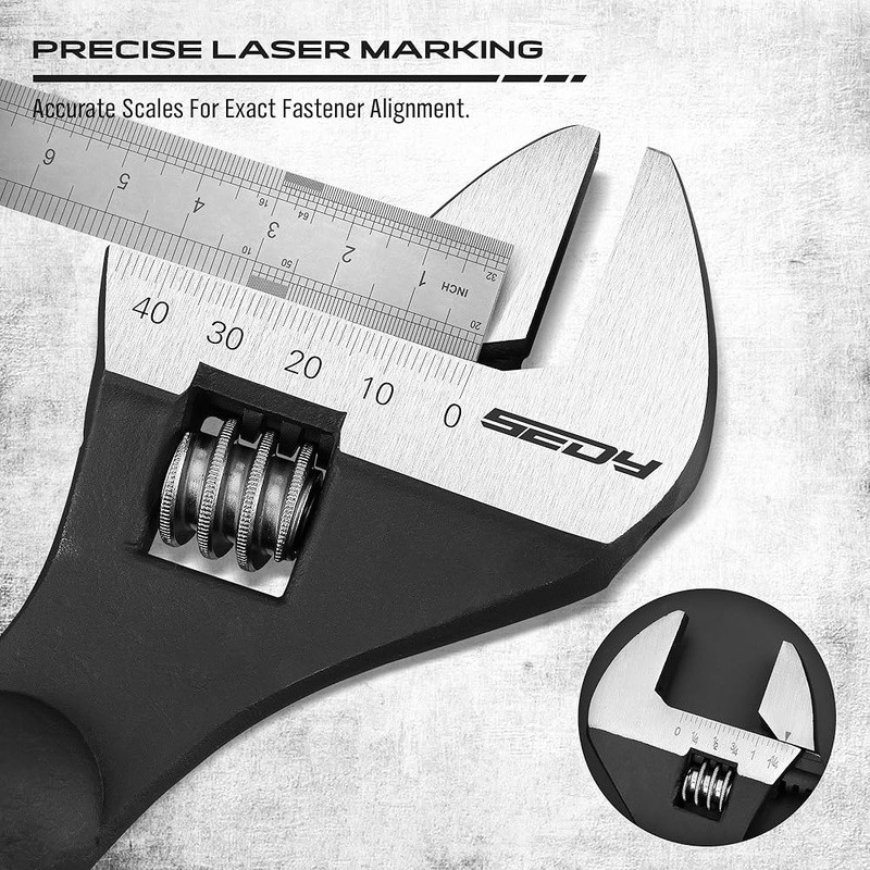 Durable Adjustable Wrench Set Chrome Vanadium 3 Piece Heavy Duty Precision Tools