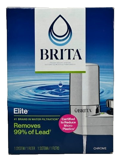 Brita Elite Faucet Mount Water Filter System Chrome | Removes 99% of Lead