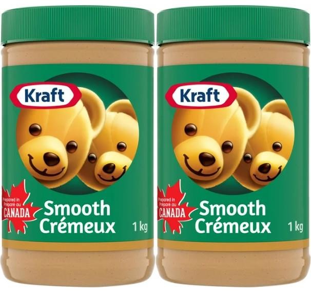Kraft Smooth Peanut Butter, 1kg (2 Pack)