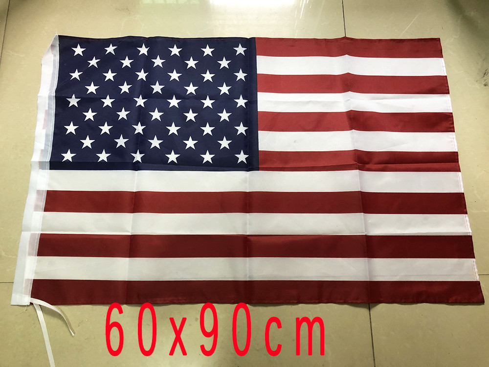 60X90cm/90X150cm US American Flag Double Sided Printed Polyester Stars Stripes