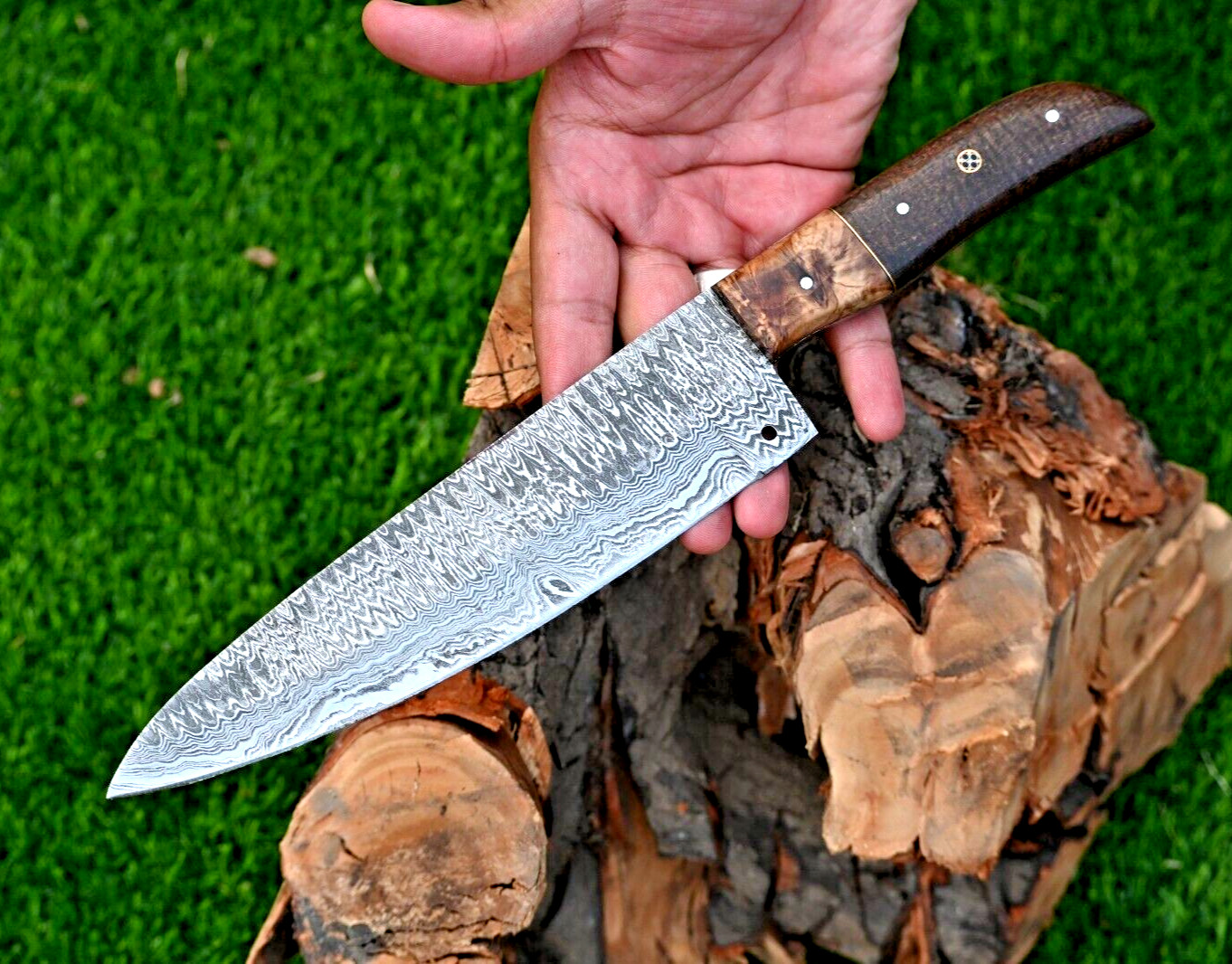 Damascus Chef Knife Custom Made Kitchen Knife -Hand Forged Damascus Steel 2562