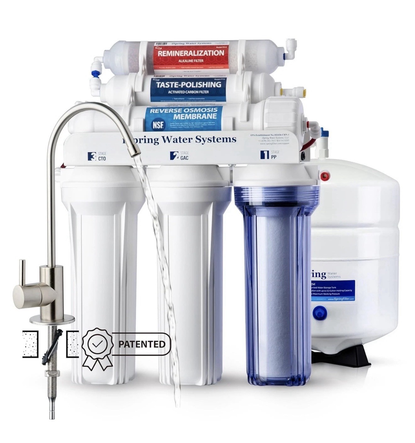 iSpring RCC7AK, NSF Certified, 75 GPD, Alkaline 6-Stage Reverse Osmosis System