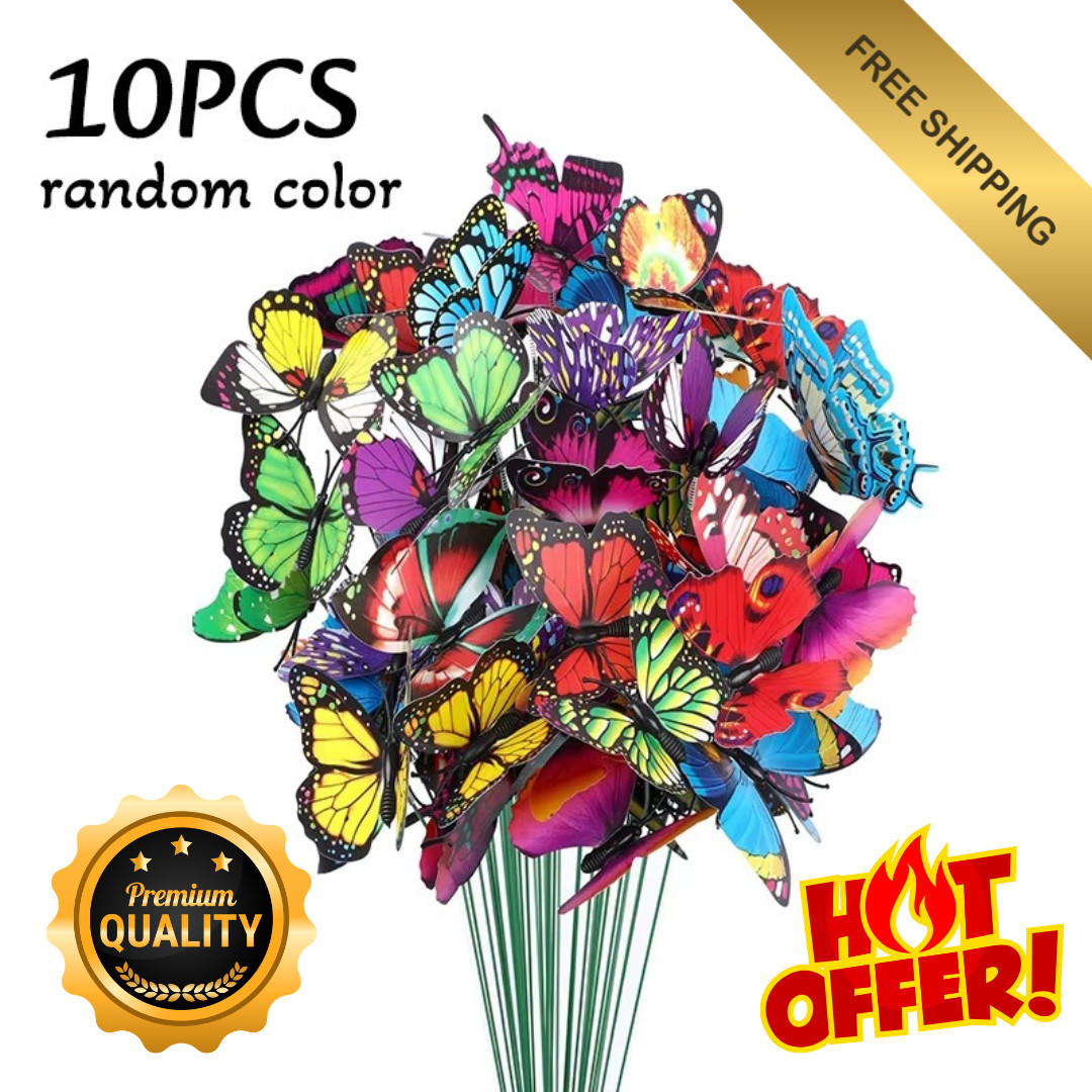 10 Pcs 3D Dragonfly Garden Decor Dragon Fly Garden Stakes Dragonflies Garden 10X