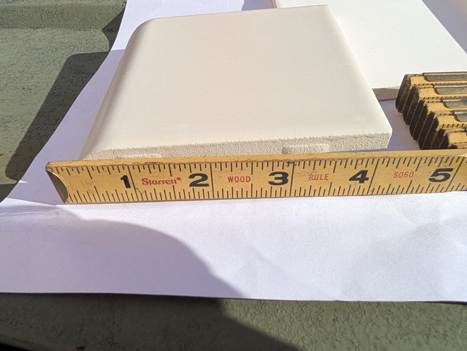 2 pcs American Olean Ceramic Tile Mud 4 1/4″ Bullnose A4402 Matte Almond #87 USA