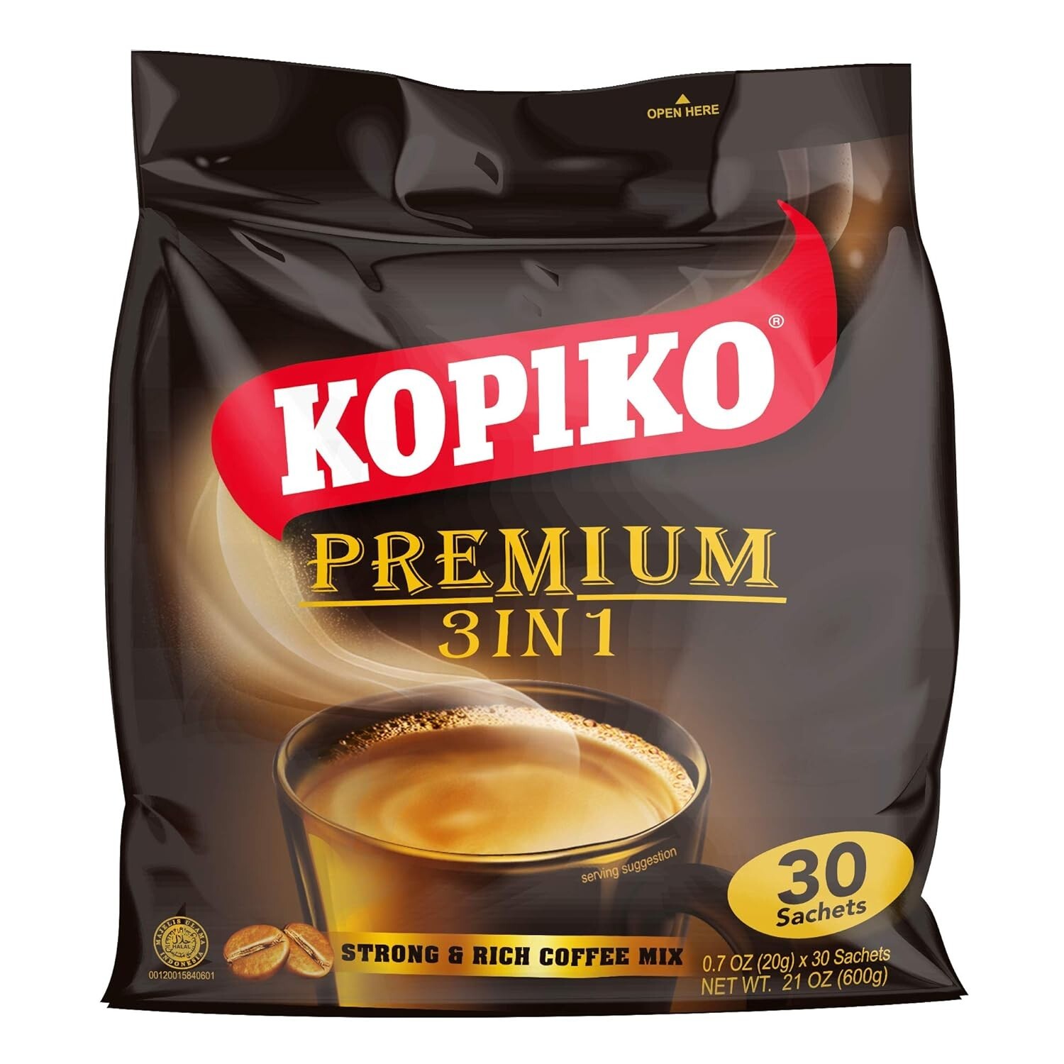 Kopiko Premium 3 in 1 Strong & Rich Coffee Mix – 30 sachets – (Pack of 1)