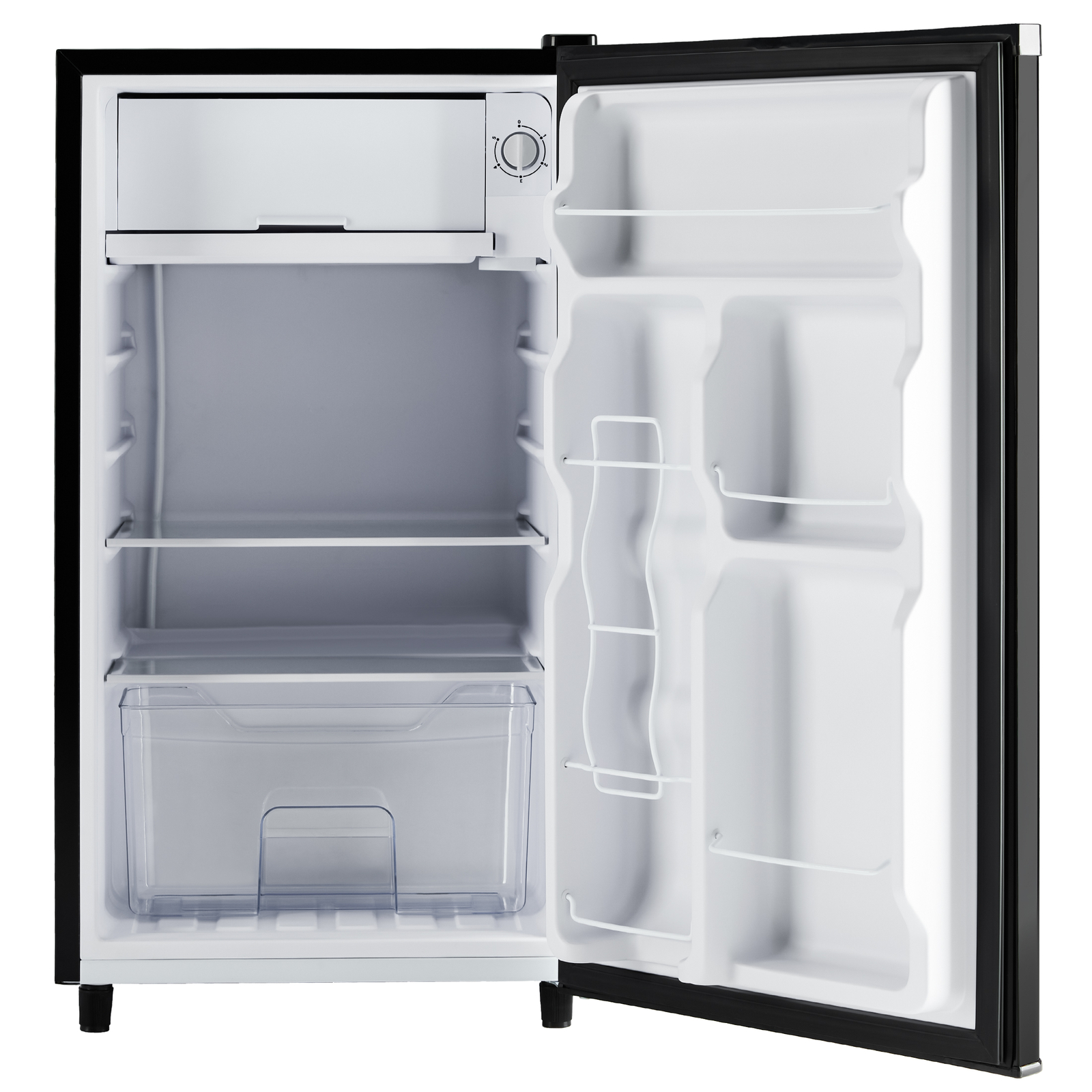 3.2 cuft Single Door Mini Fridge with Freezer Adjustable Thermostat Refrigerator