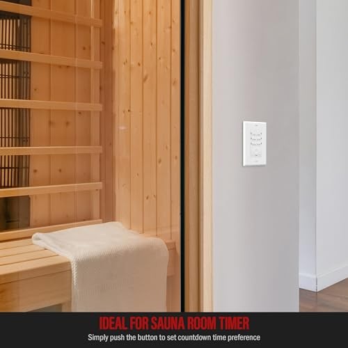 30-Minute No Neutral Countdown Timer Switch, 1-5-10-15-20 1 Pack White 30 Min