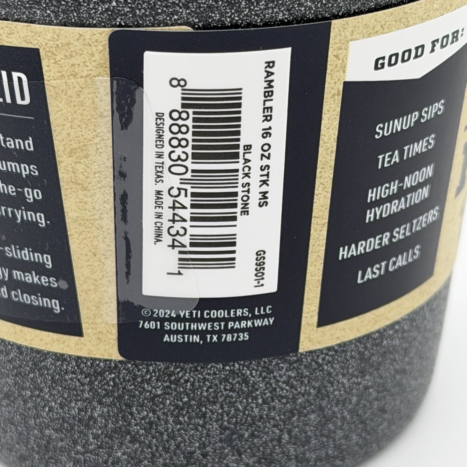 YETI Rambler 16 oz Black Stone Stackable Cup Textured Rare Color | NWTs