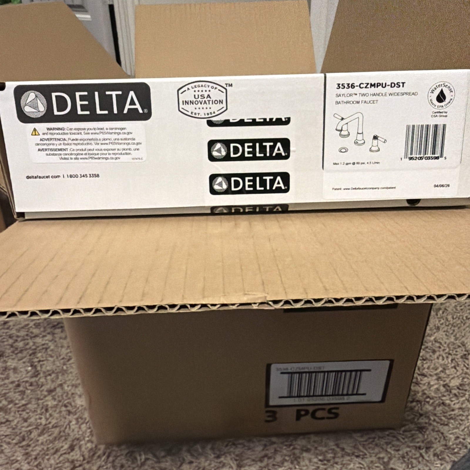 Delta 3536-CZMPU-DST Saylor 1.2 GPM Widespread Bathroom Faucet, Champagne Bronze