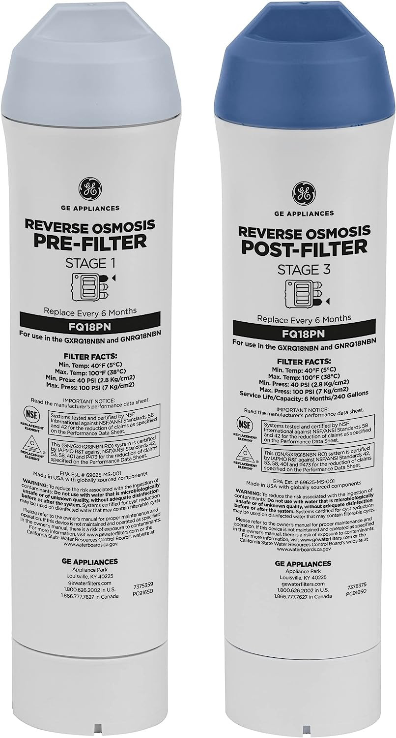 GE Pre & Post Filter Set Compatible with Select GE under Sink Filtration Systems