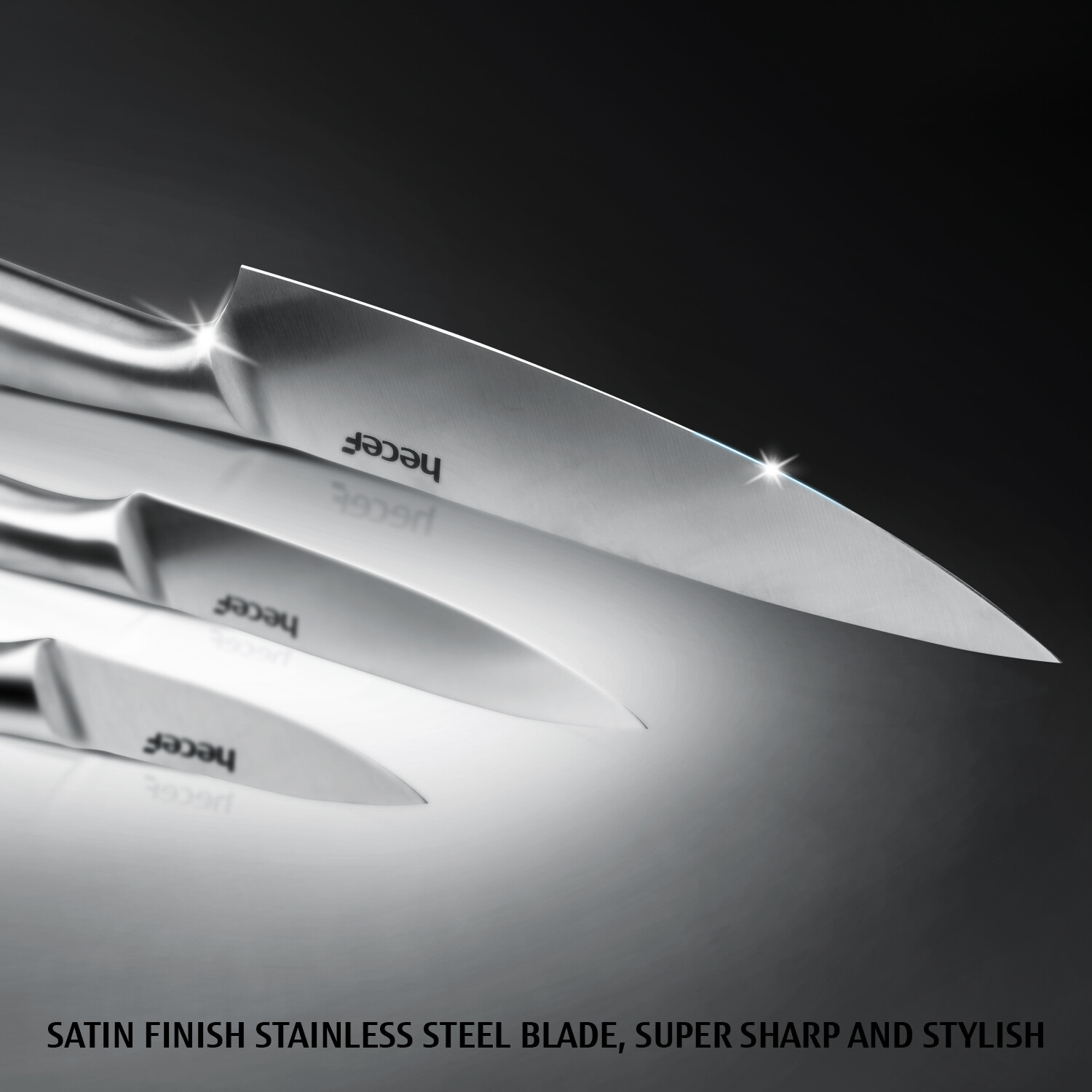 Kitchen Knife Set Ultra Sharp Stainless Steel Blade All Metal Chef knife w/cover