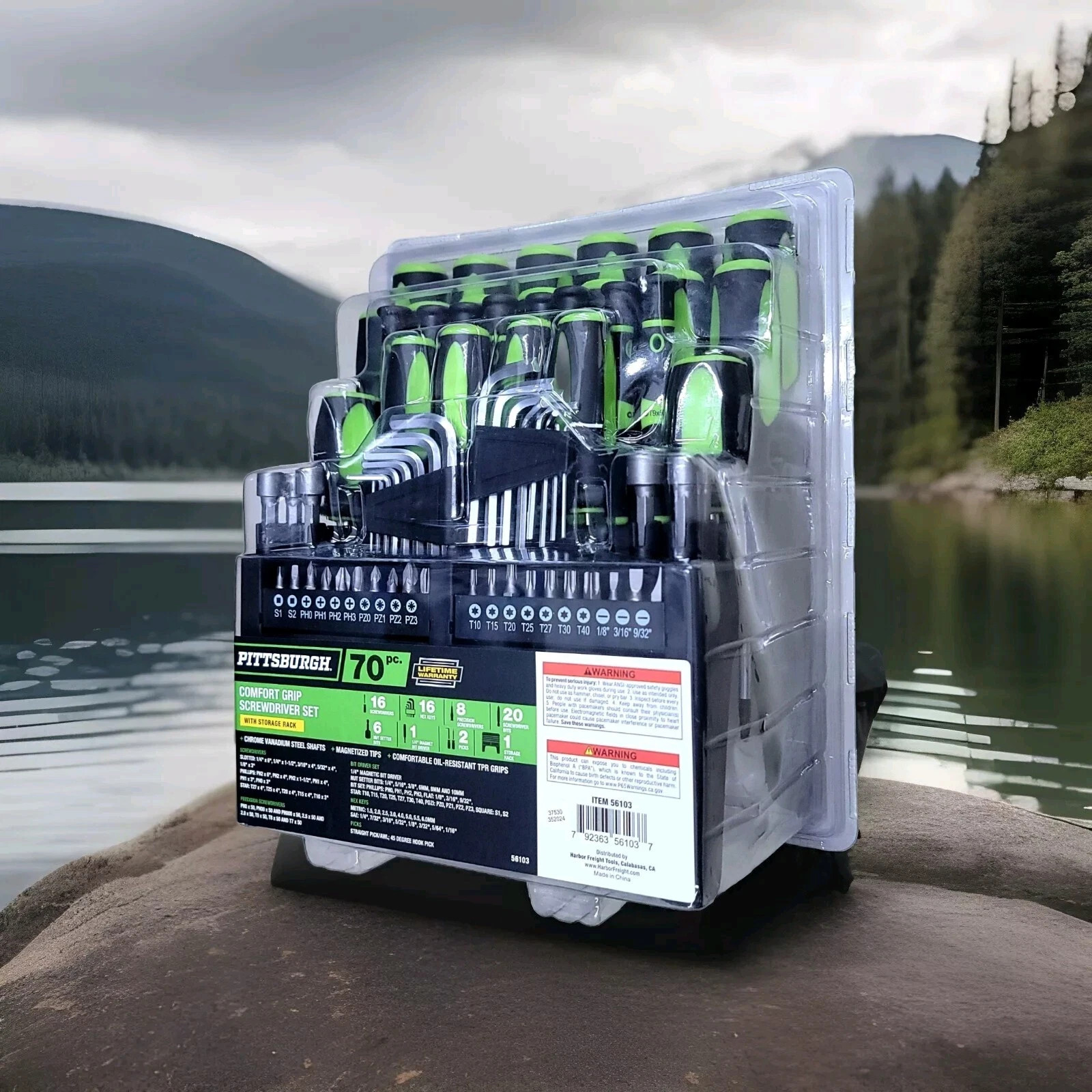 Pittsburgh Comfort Grip Screwdriver Set, 70-Piece.NEW