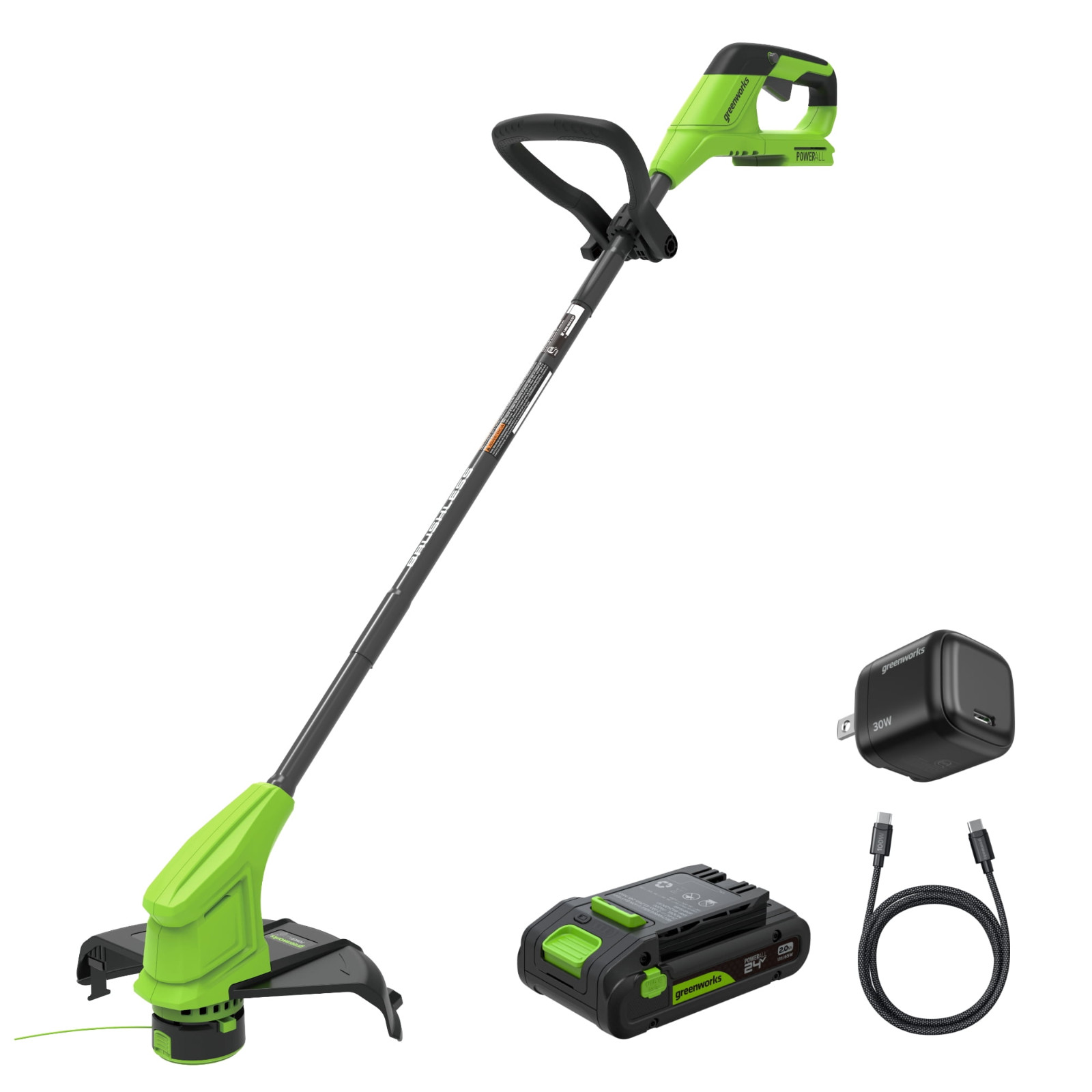 Greenworks 24V 12″ String Trimmer with (1) 3.0 Ah Battery and Charger ST1222A1