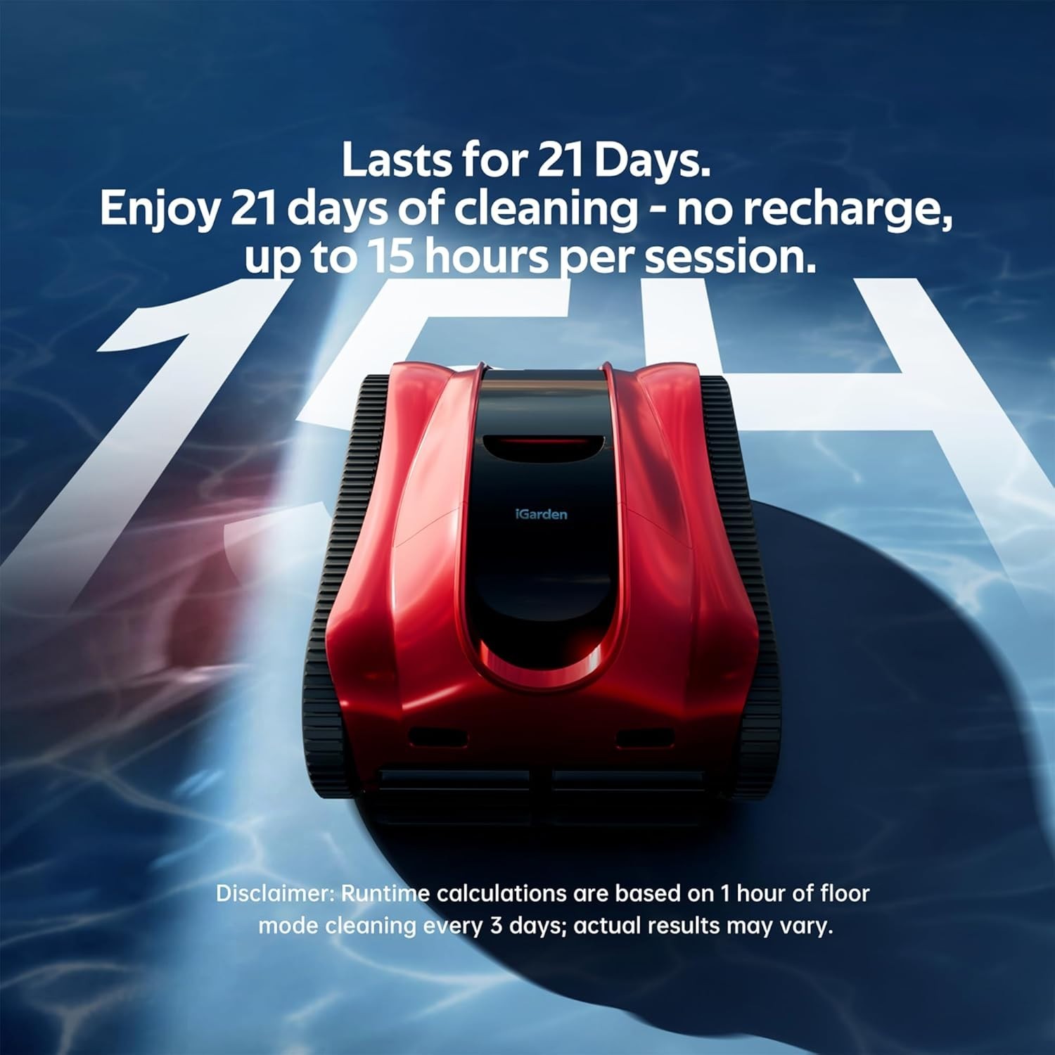 iGarden Pool Cleaner K Pro 15H Runtime Cordless Robotic Pool Vacuum for Ingroud