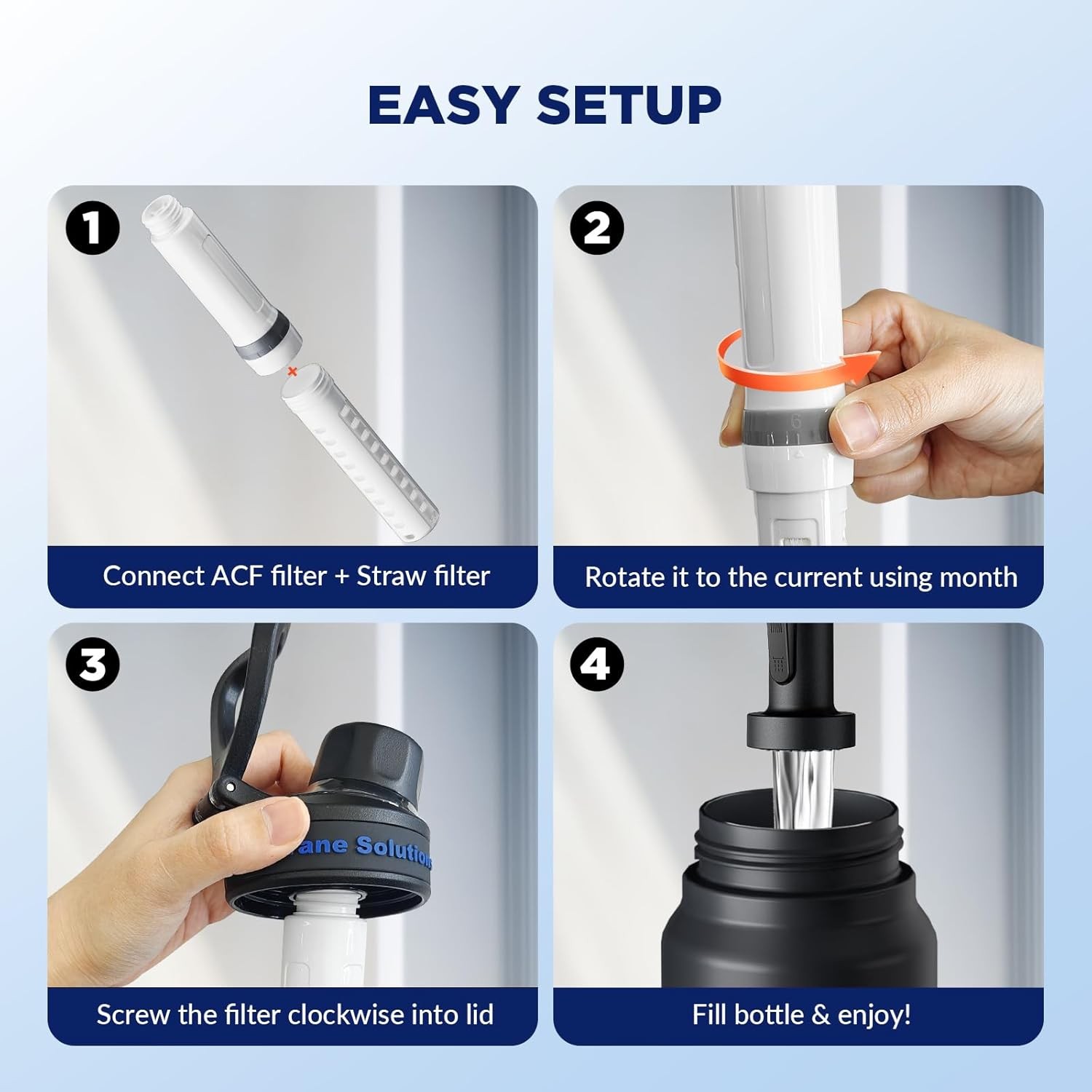 UF Filters x2 Replacement Membrane Solutions C3 Filtered Water Bottle BPA-Free
