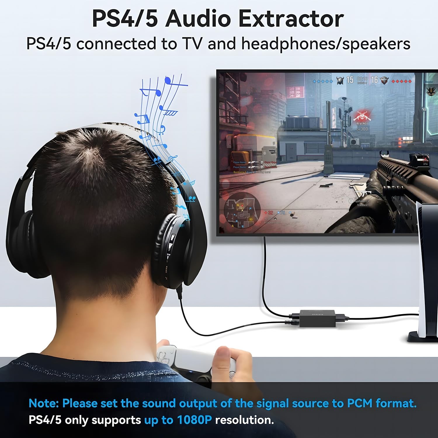 HDMI Audio Extractor Splitter,HDMI to 3.5mm Audio Adapter, 4K*2K@30HZ, 3D, 10…