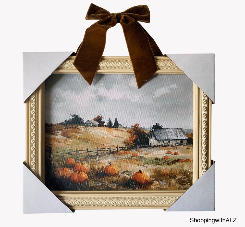 NEW Hobby Lobby Fall Pumpkin Patch Farmstead Framed Wall Decor SOLD OUT