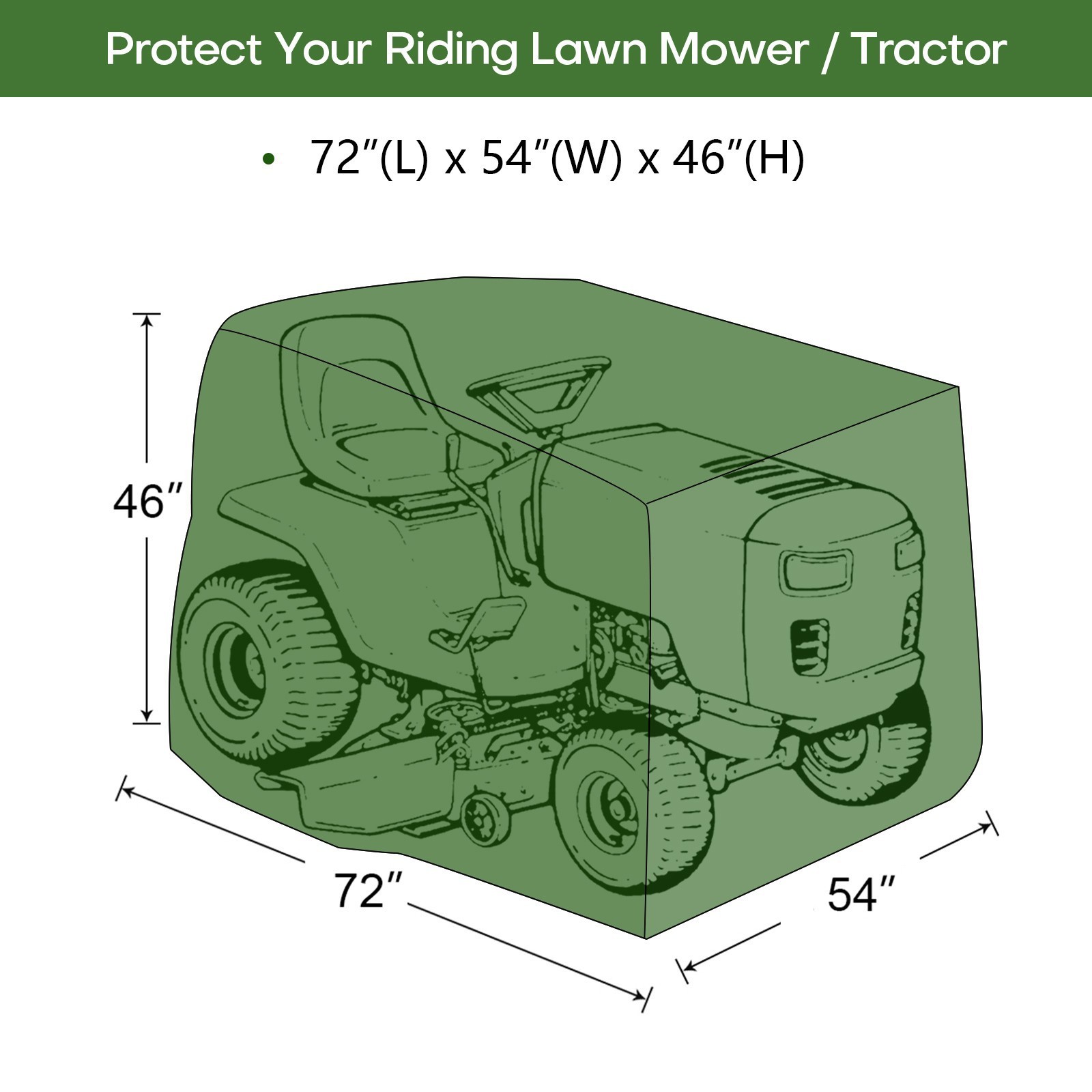 420D Heavy Duty Riding Lawn Tractor Mower Cover Waterproof UV Protector Outdoor
