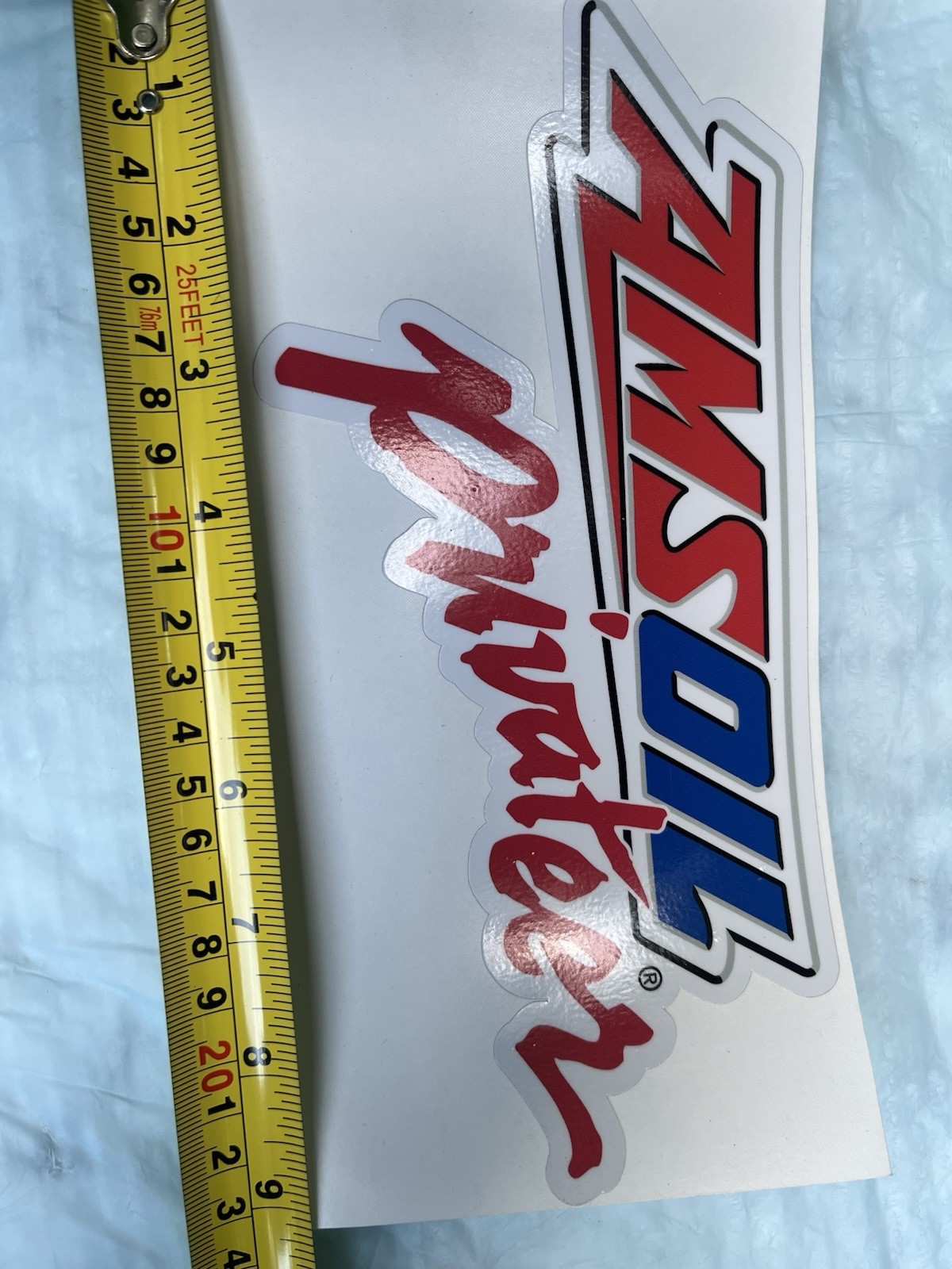 AMSOIL privateer 9” Long Vinyl sticker, Red, White And blue 🇺🇸