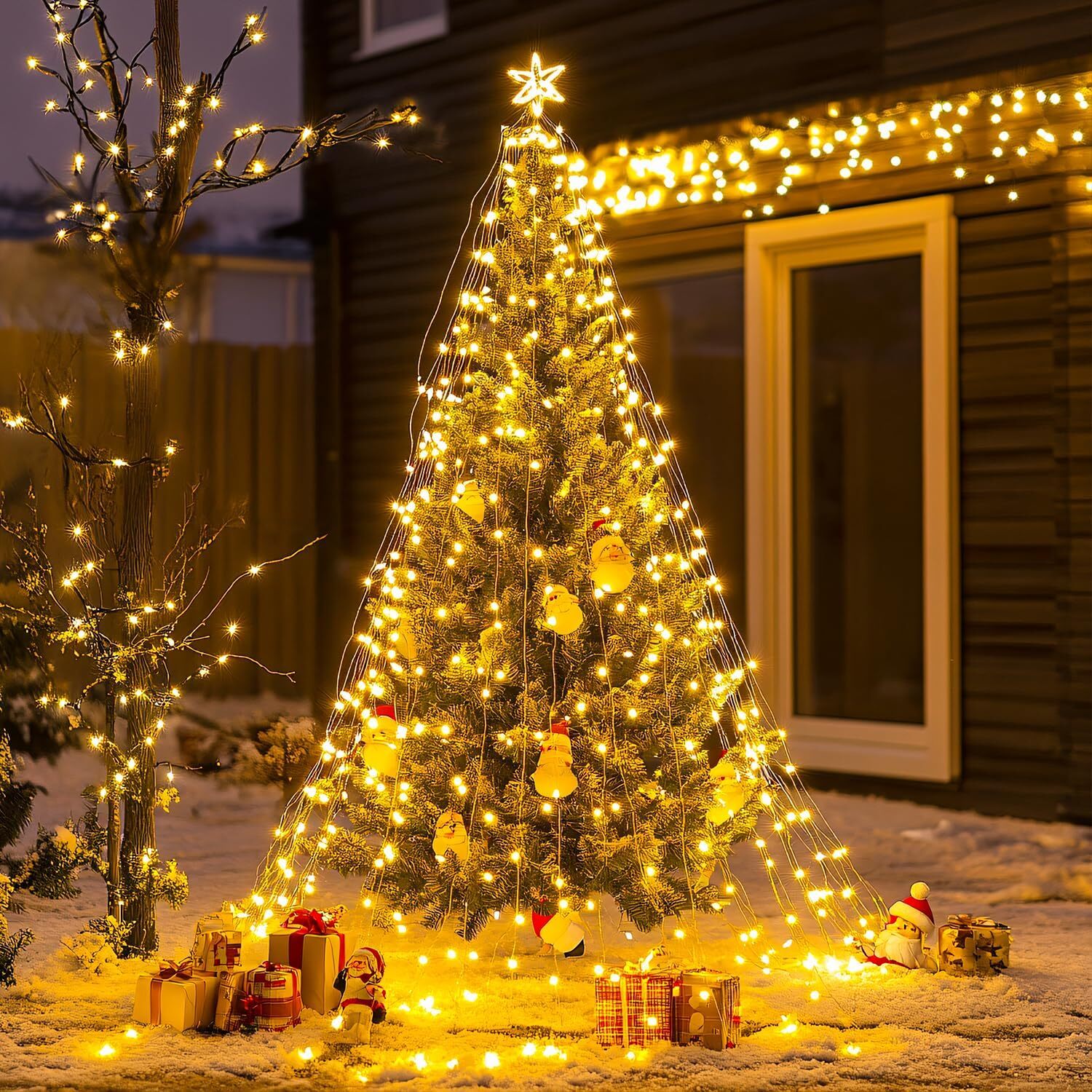 100-200 LED Solar Christmas String Lights Fairy Garden Outdoor Party Lamp