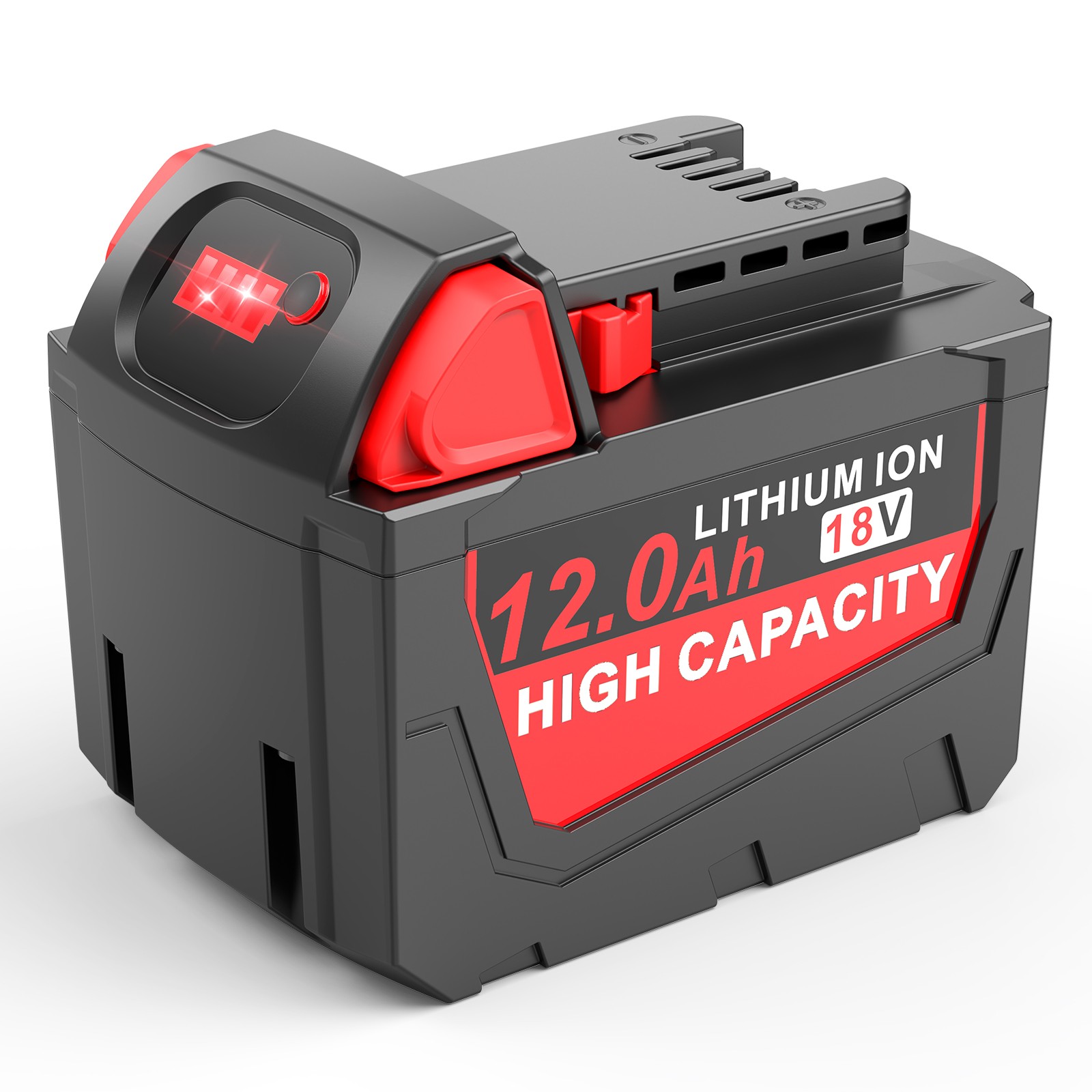 2X 12.0Ah Battery For M18 For Milwaukee 18V Extended Capacity Battery 48-11-1860