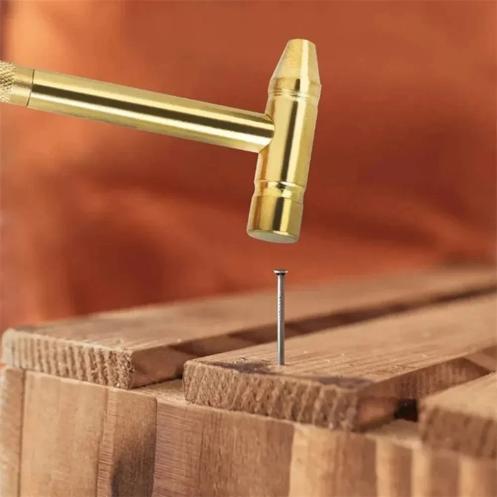 1pcs 6 in 1 Mini Multifunction Multi Brass Hammer Screwdriver Pocket DIY Tools