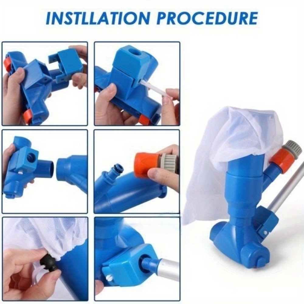 Professional Pool Vacuum Head Inground Above Ground Swimming Cleaner w/ Pole
